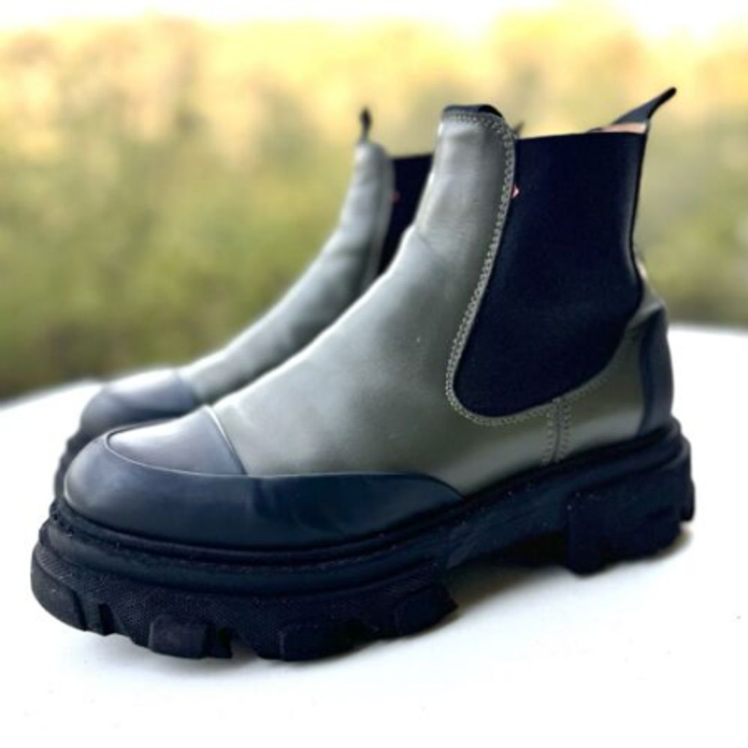 GANNI Chelsea Boots Low Leather Designer Scandi Winter Waterproof
