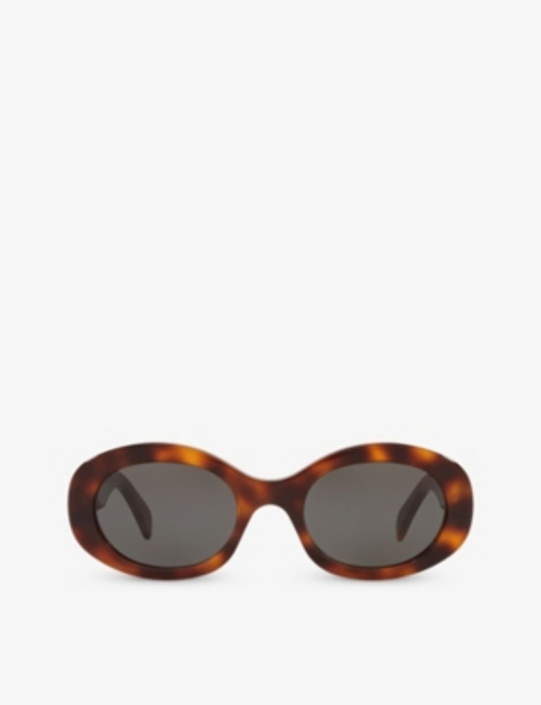 tortoiseshell-pattern oval-frame acetate sunglasses