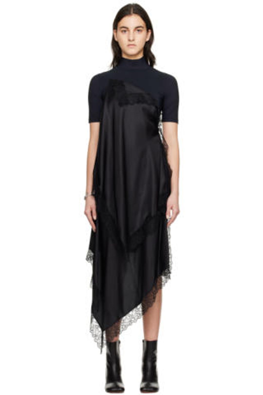 MM6 Spliced Turtleneck in Black #2