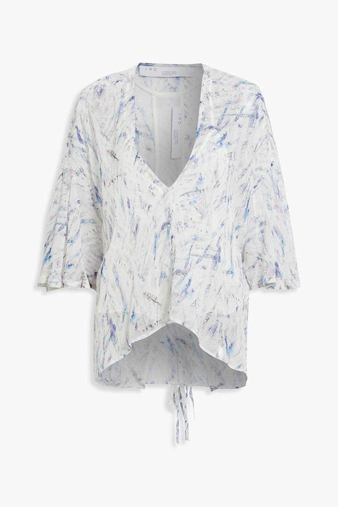 Justie printed silk-chiffon top