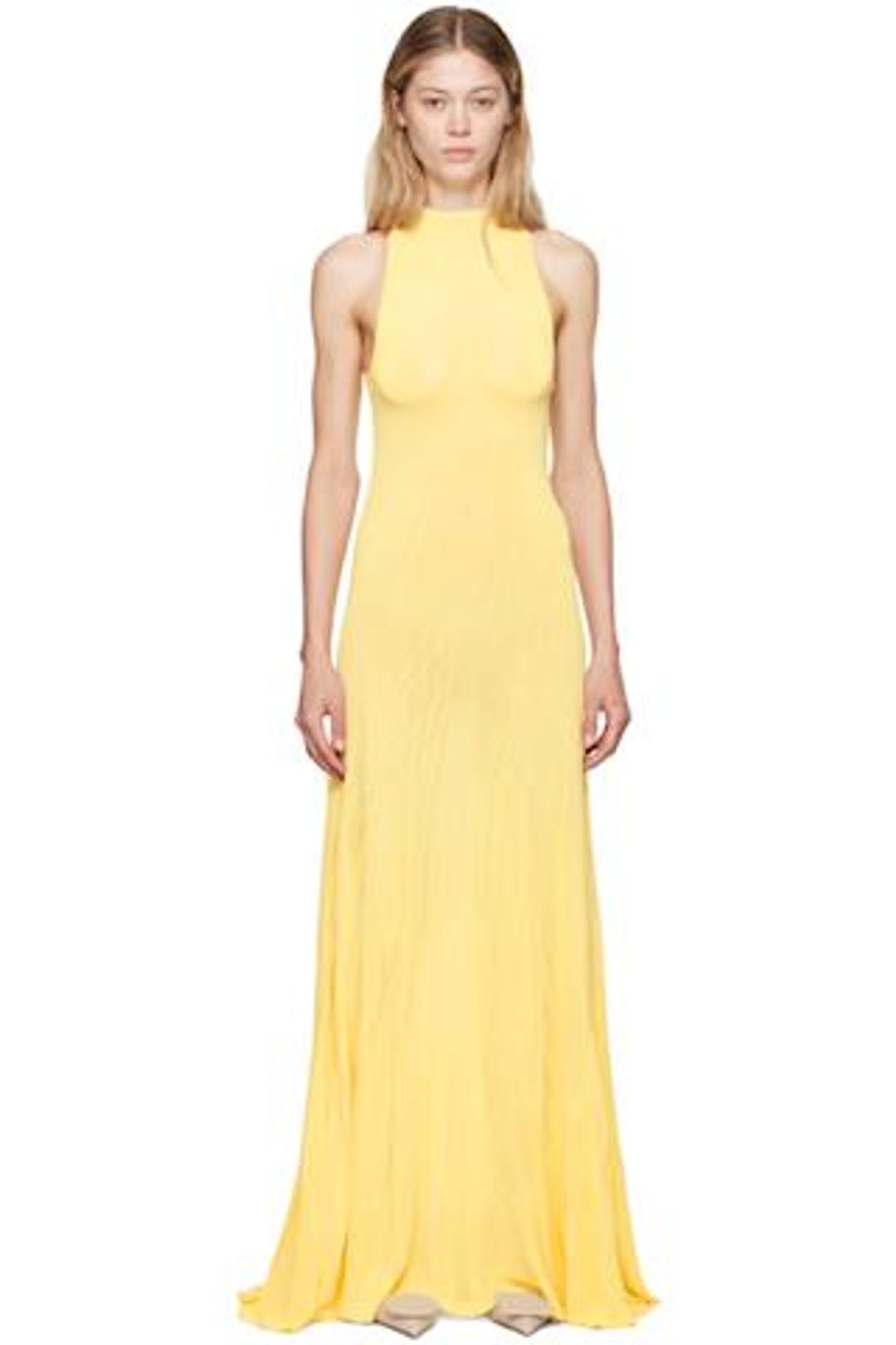 Yellow 'La robe maille Sculta' Maxi Dress