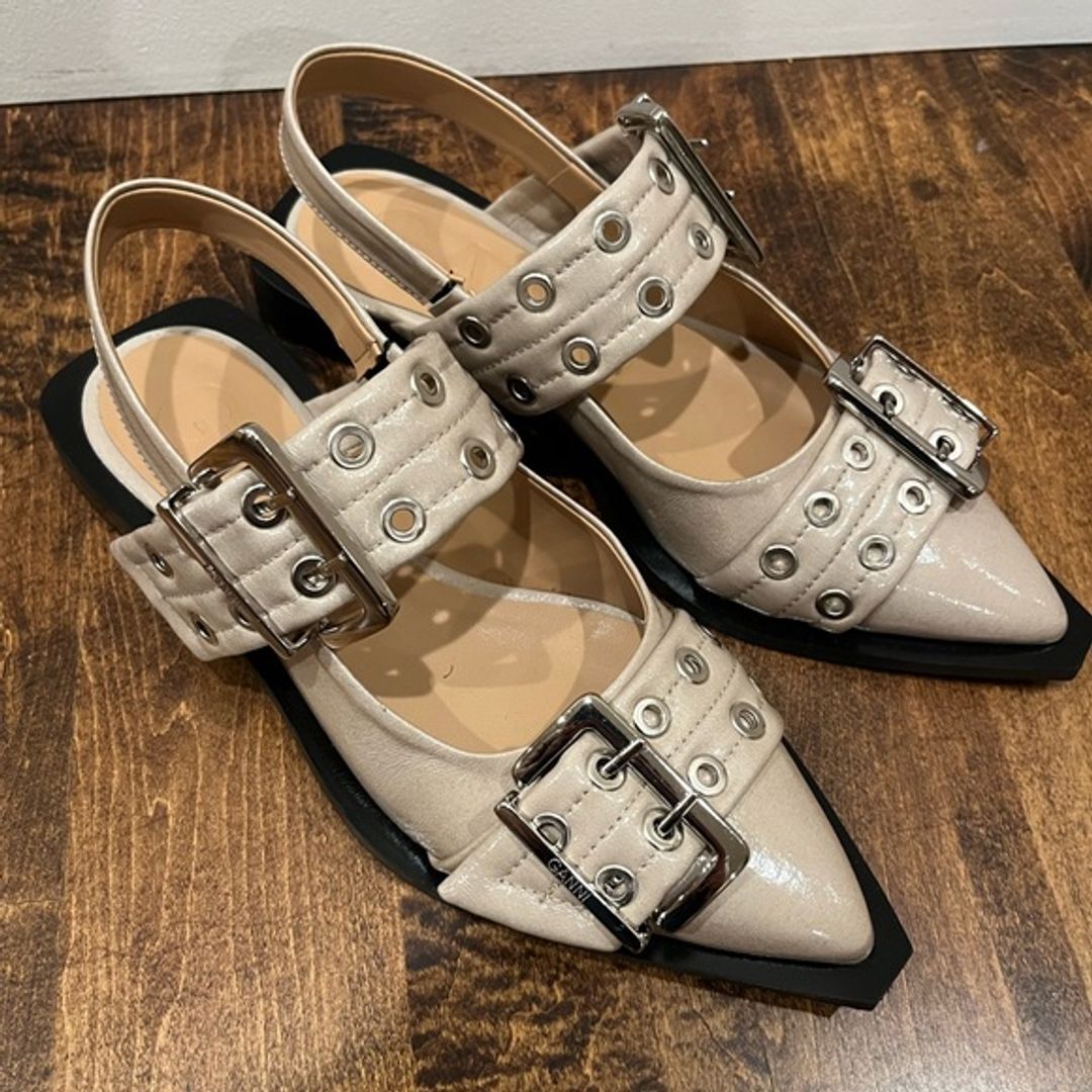 Ganni Buckle Ballerina Flat