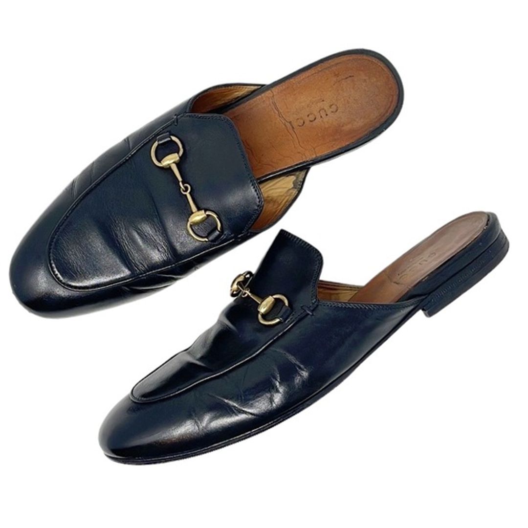 Gucci Princetown Horsebit Leather Flat Loafer Mules