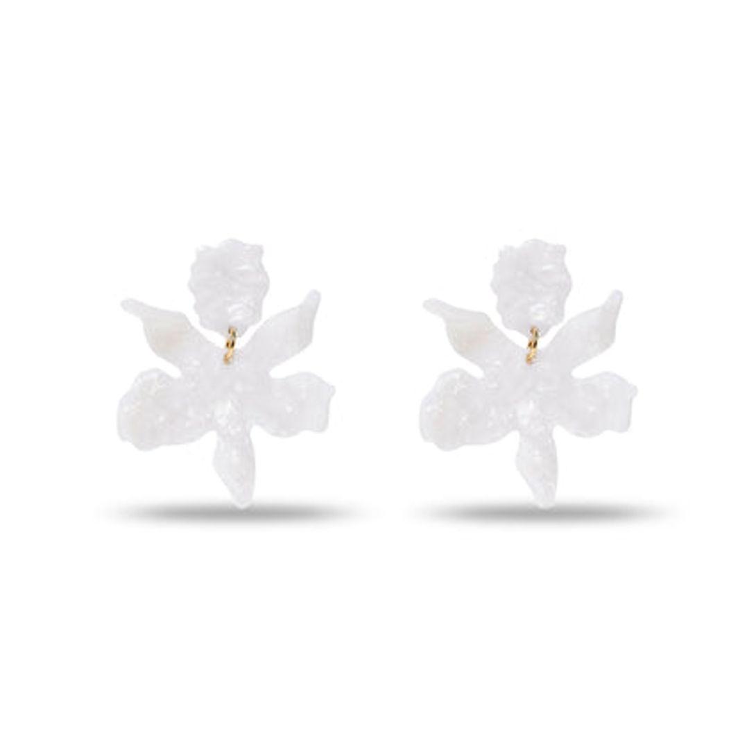 MOTHER OF PEARL SMALL PAPER LILY EARRINGS #4