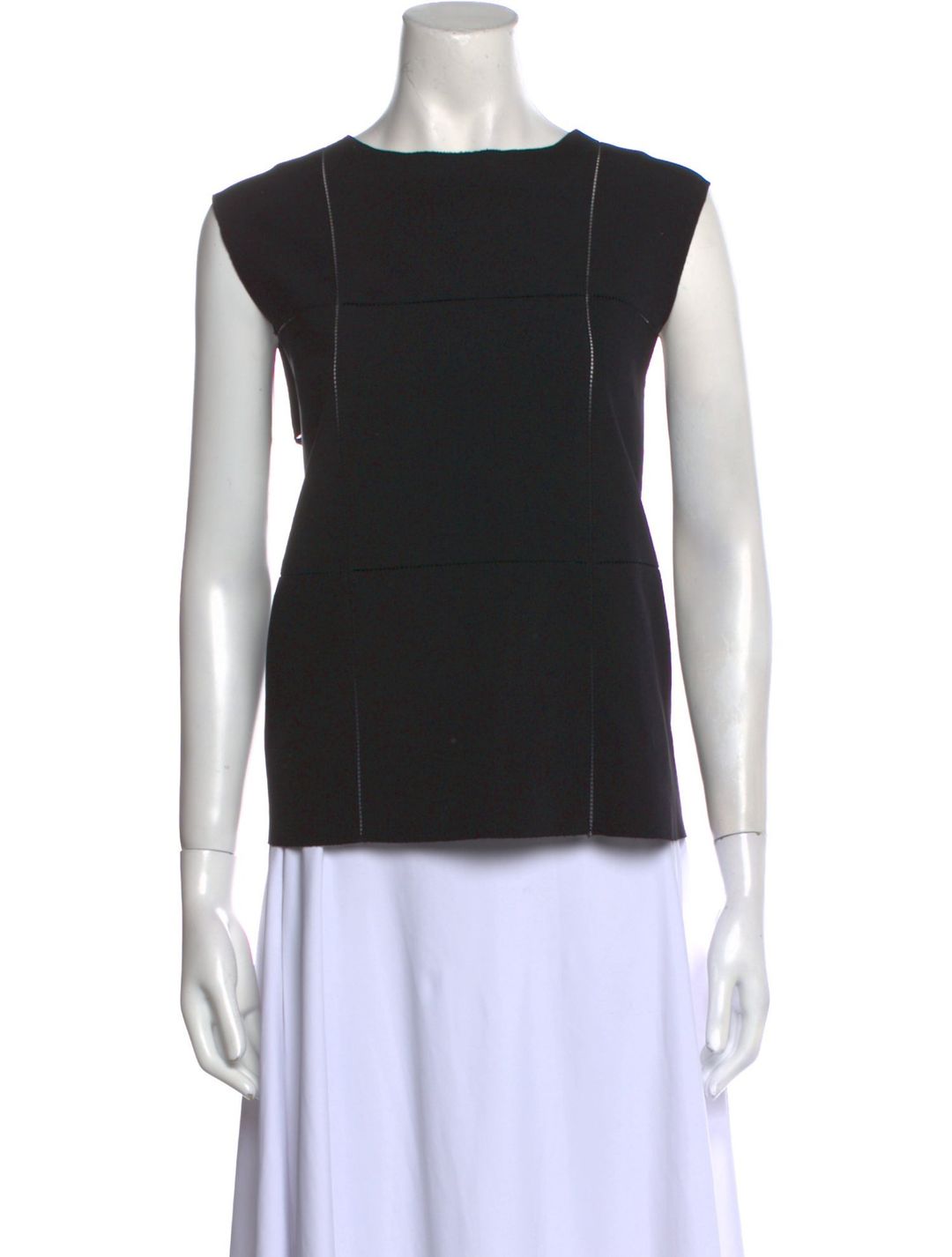 The Row Bateau Neckline Short Sleeve Tank Top