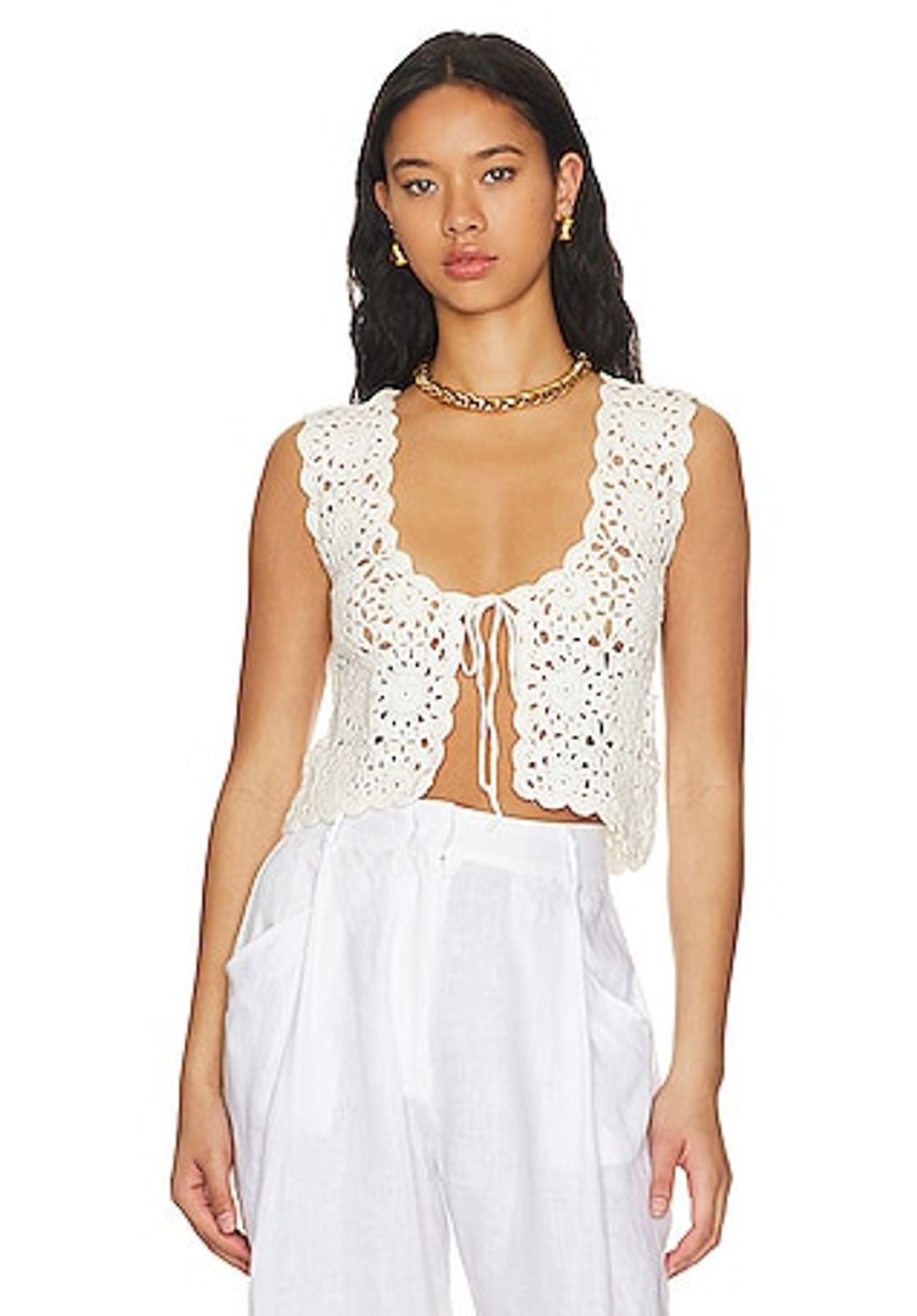 Mae Crochet Tie Top