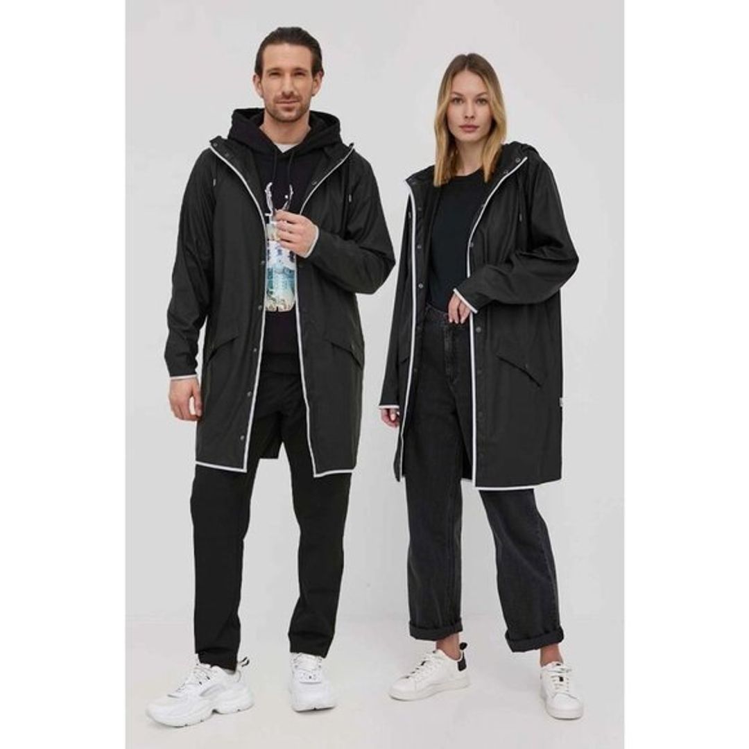 Rains Unisex Long jacket Reflective, Waterproof