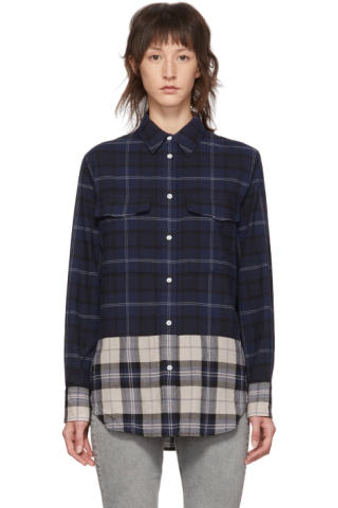 Navy Plaid Birdie Shirt