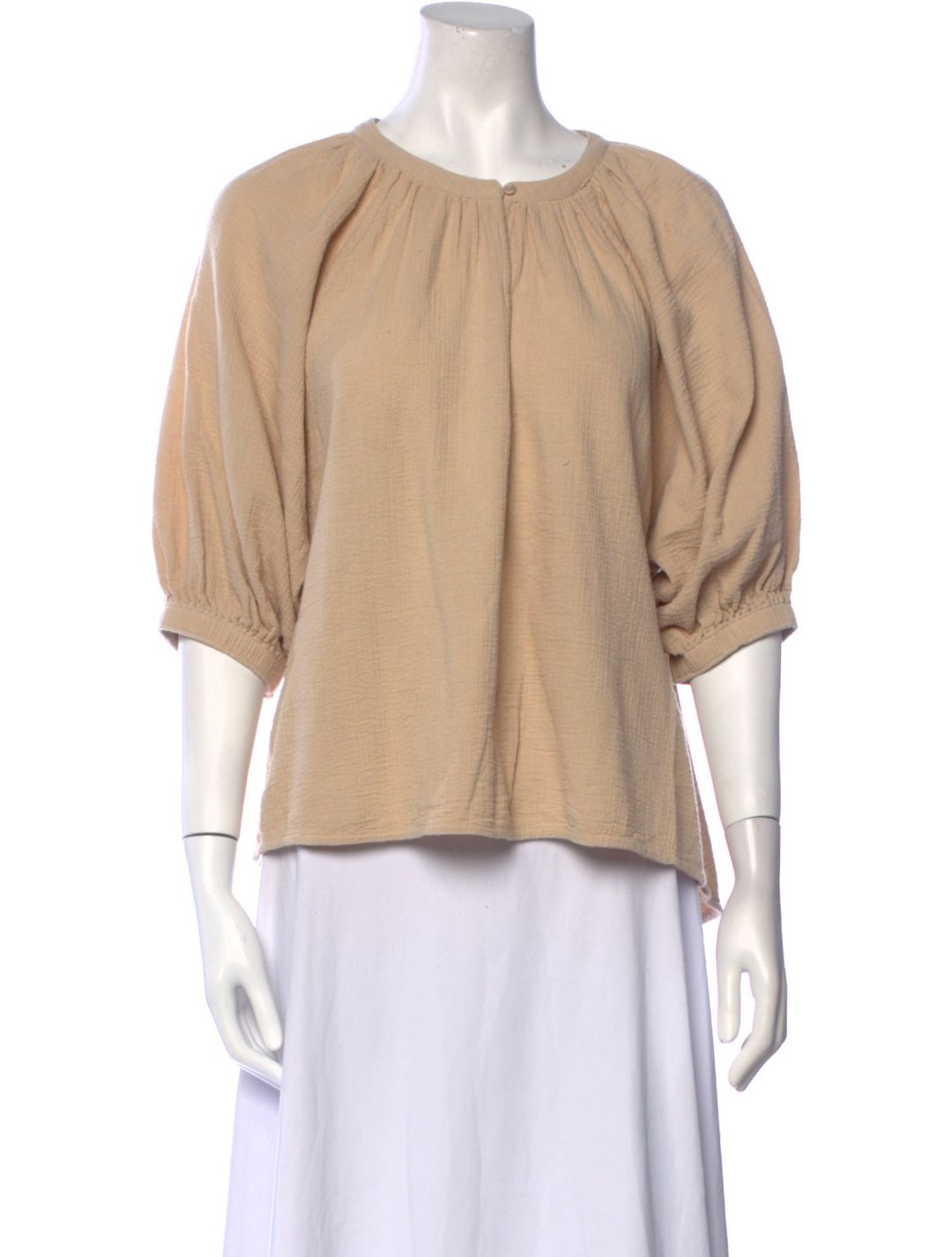 Scoop Neck Three-Quarter Sleeve Top