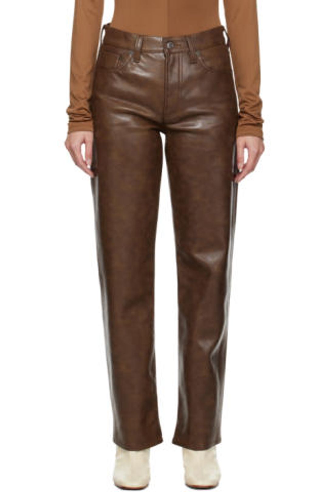 Brown Sloane Leather Pants