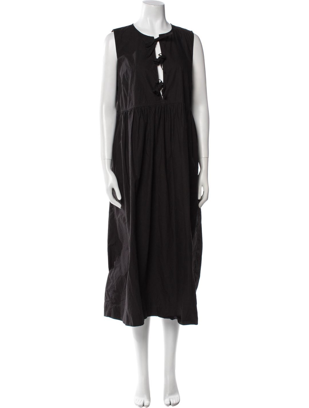 Ganni Crew Neck Midi Length Dress