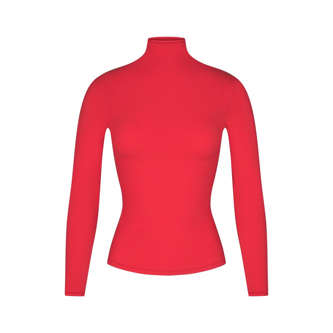 COTTON JERSEY LONG SLEEVE TURTLENECK