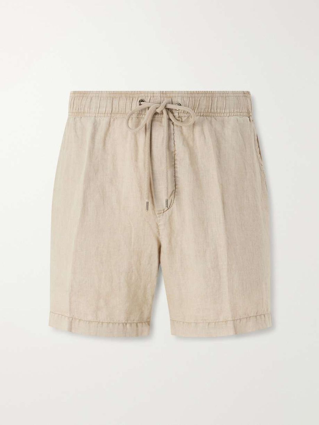 Straight-Leg Garment-Dyed Linen Drawstring Shorts