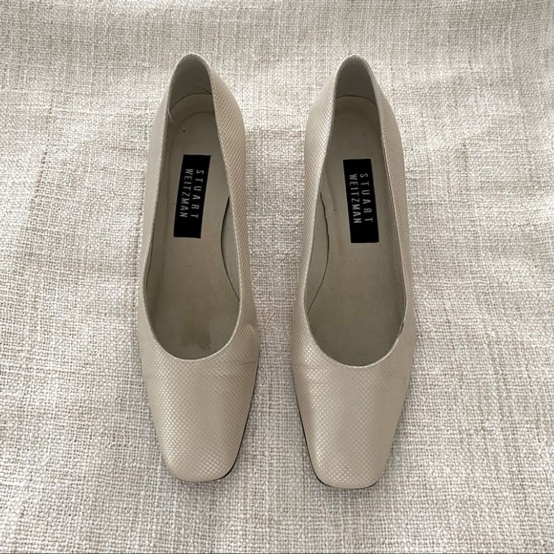 Stuart Weitzman “Impala” Bone Chex Calf Shoes