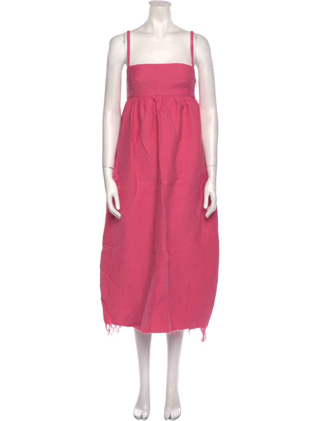 Square Neckline Midi Length Dress