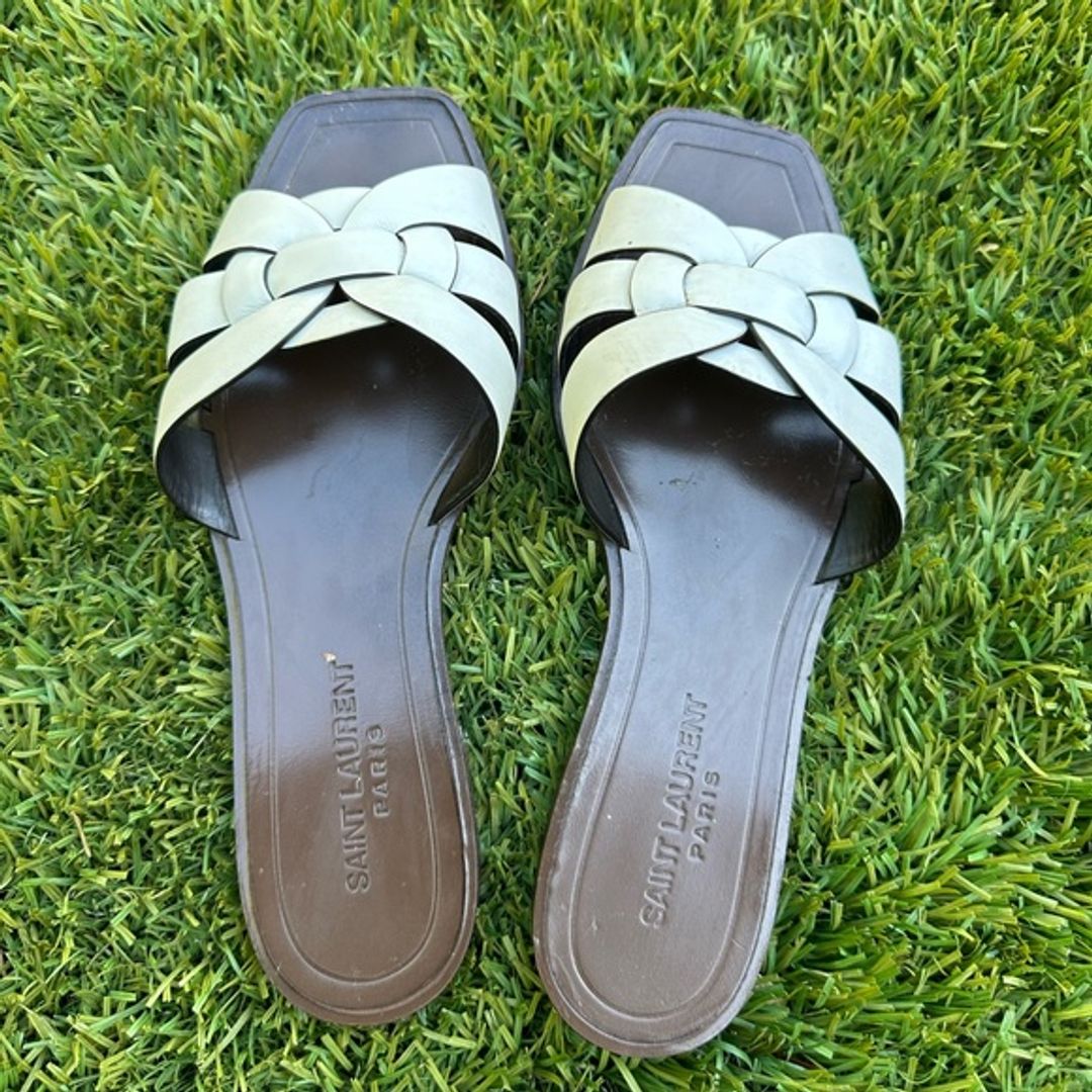 Woven Leather Sandal Slide