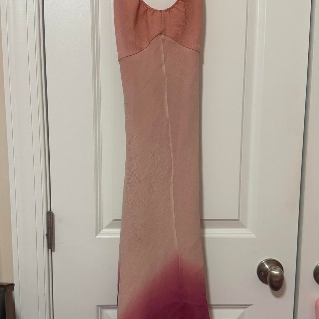 Asymmetrical Ombre Slip Dress