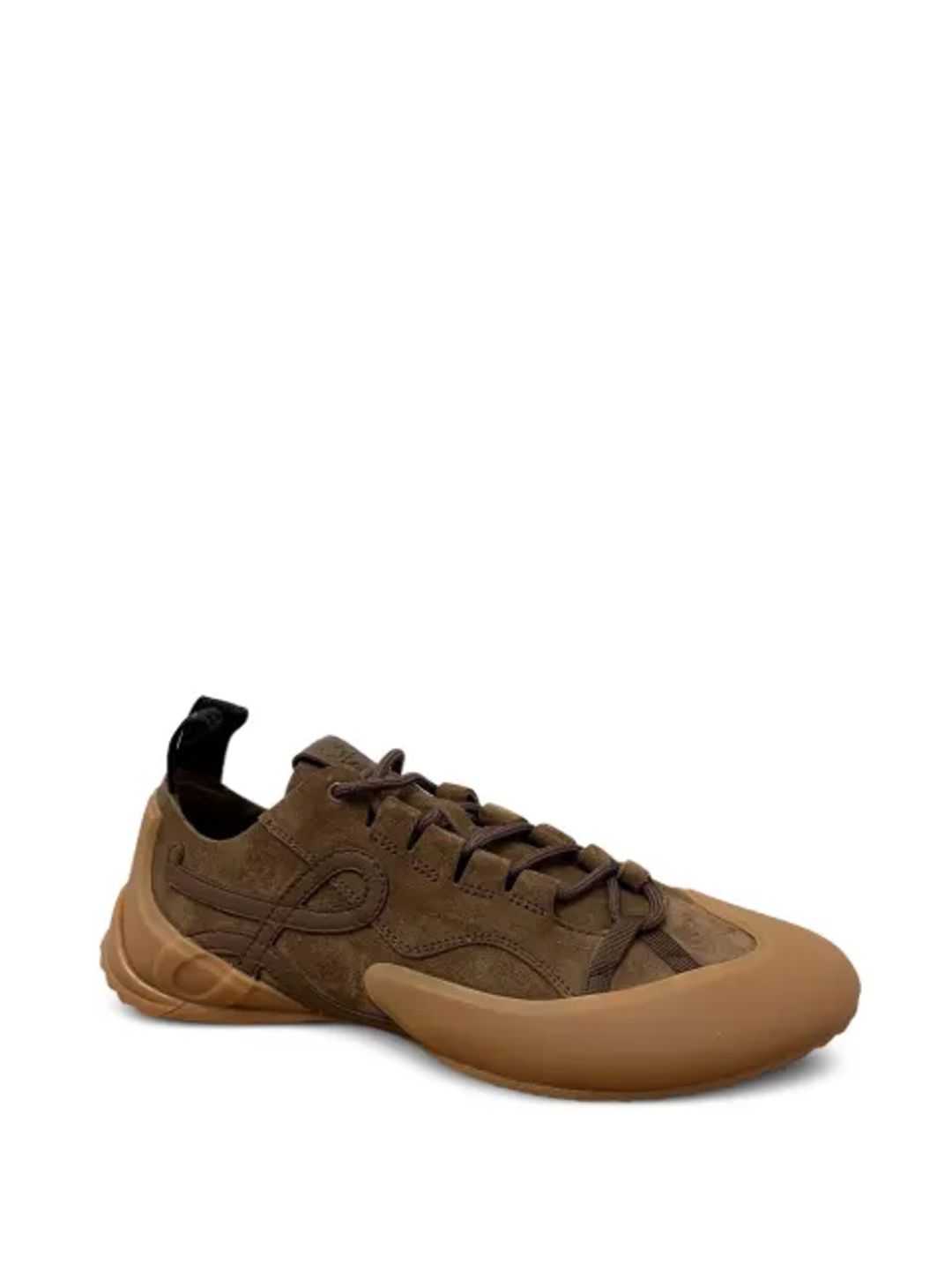 Grip lace-up suede sneakers
