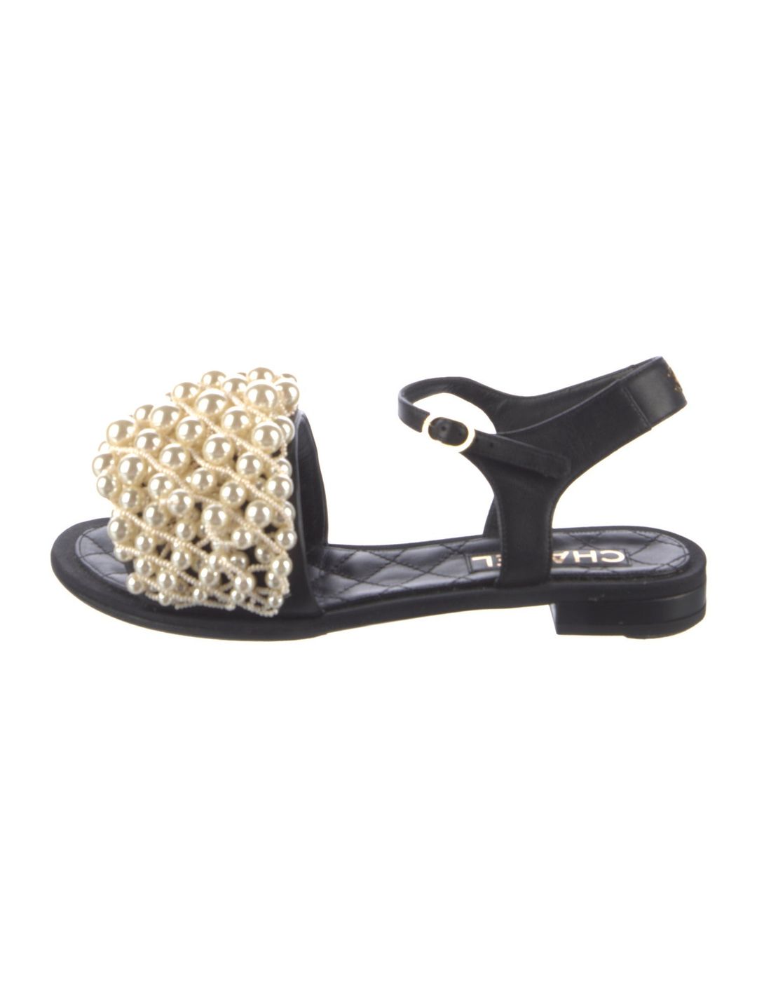 Chanel Interlocking CC Logo Leather Sandals
