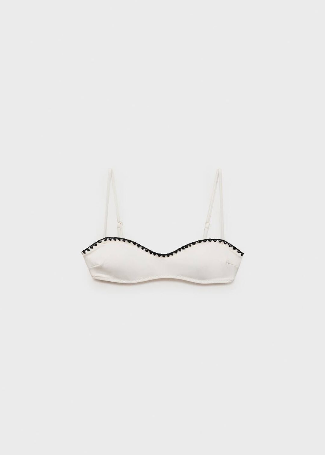Bandeau bikini top with contrasting trims