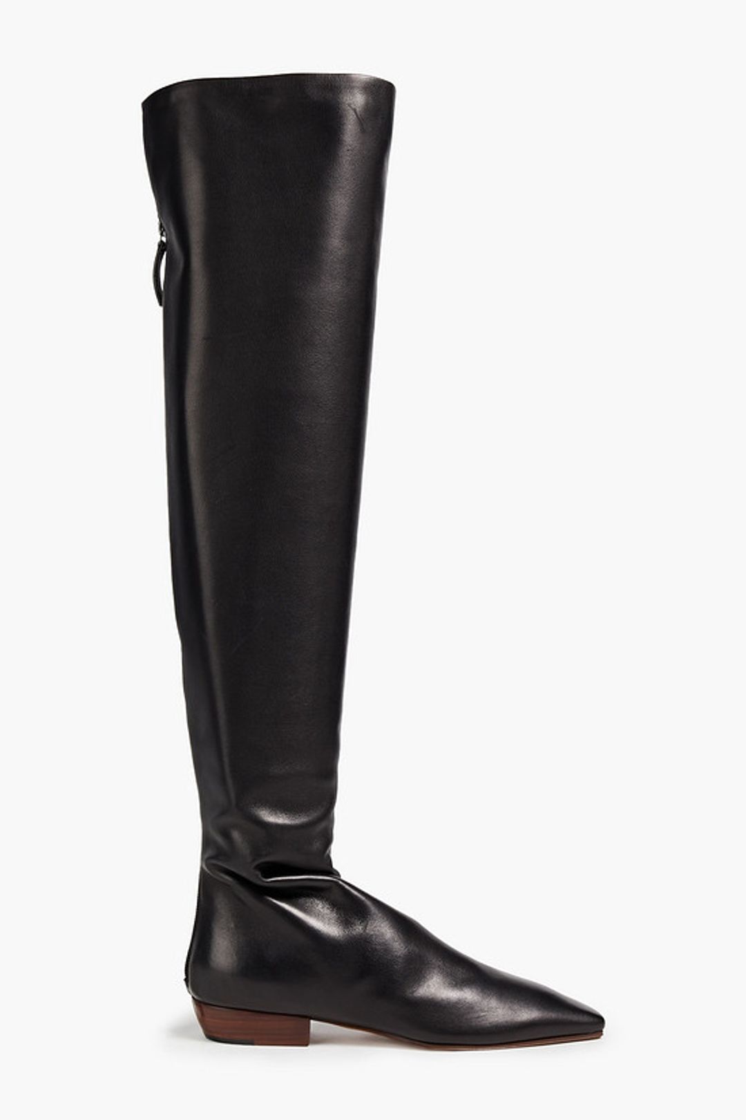 Slouchy leather over-the-knee boots