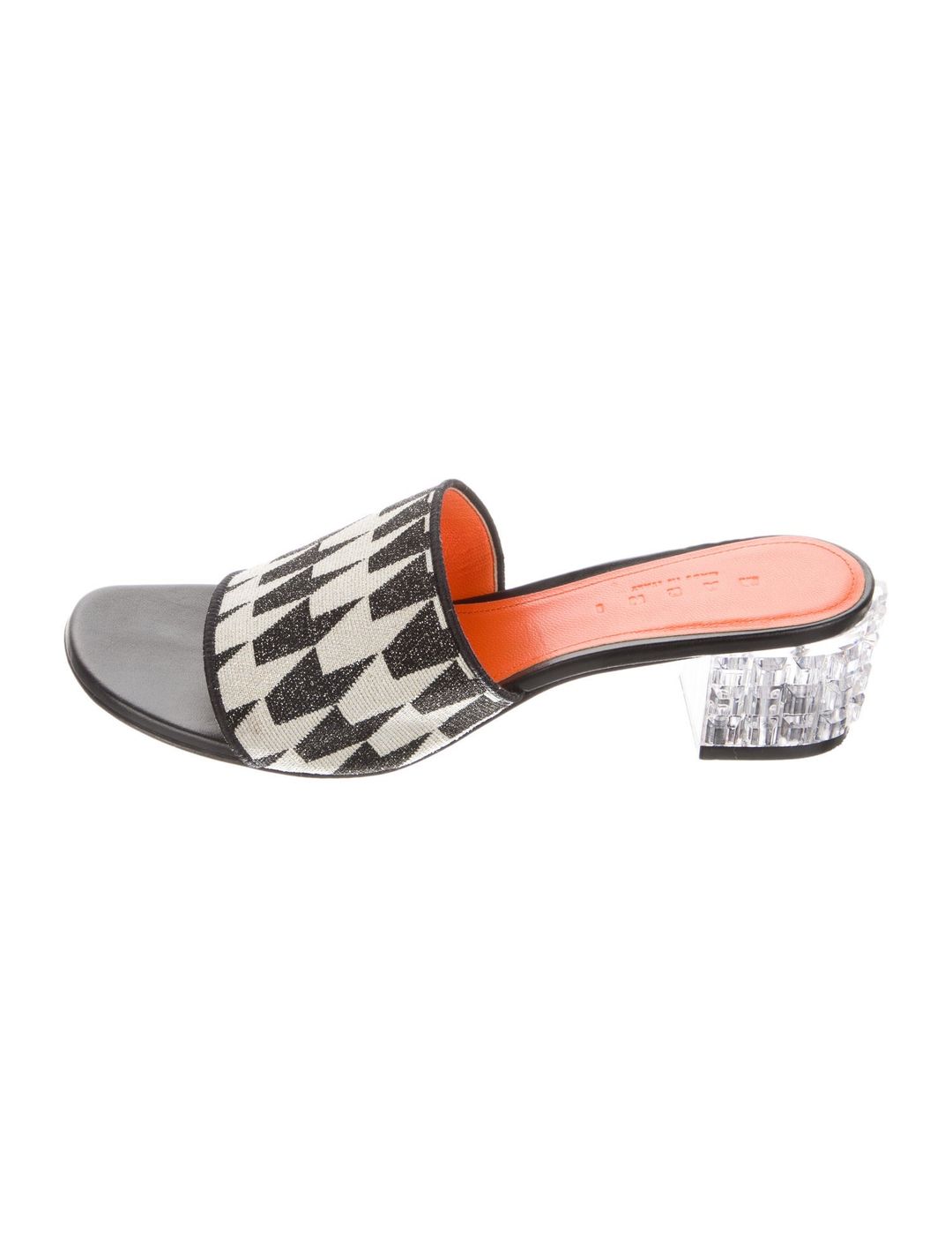 Marni Printed Glitter Accents Slides