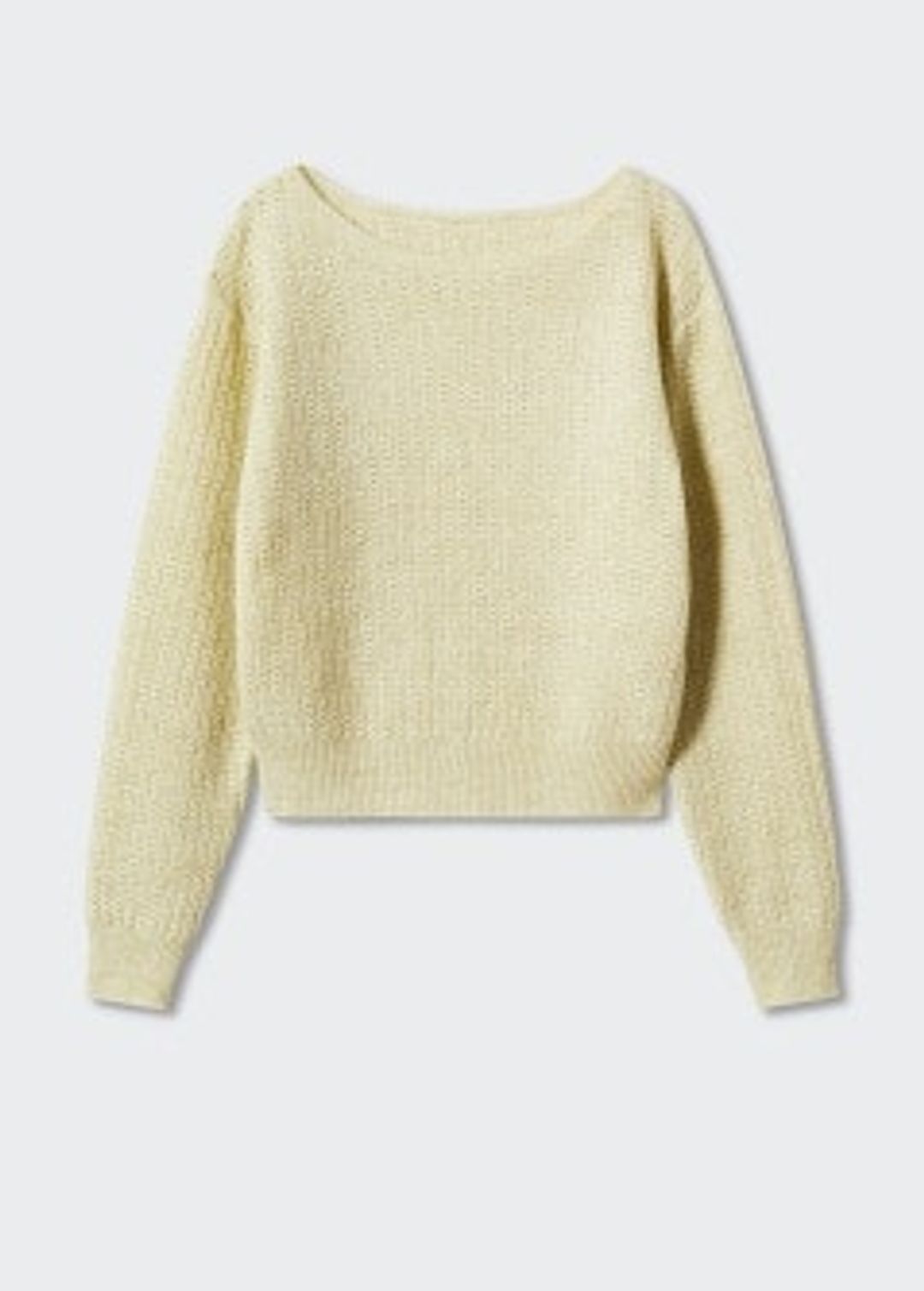 Boat-neck knitted sweater