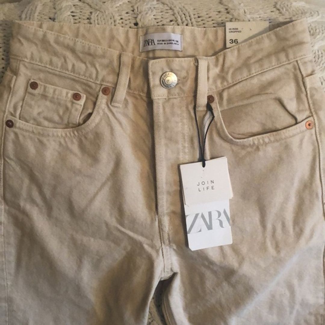 high rise cropped button fly jeans NWT