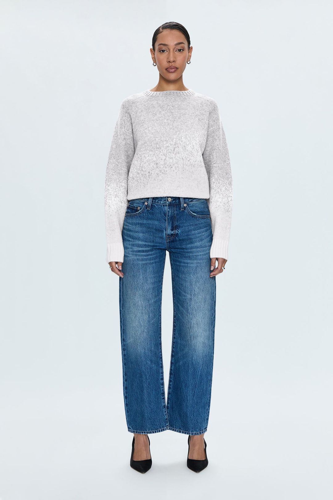 Lexi Mid Rise Bowed Straight Jean #2