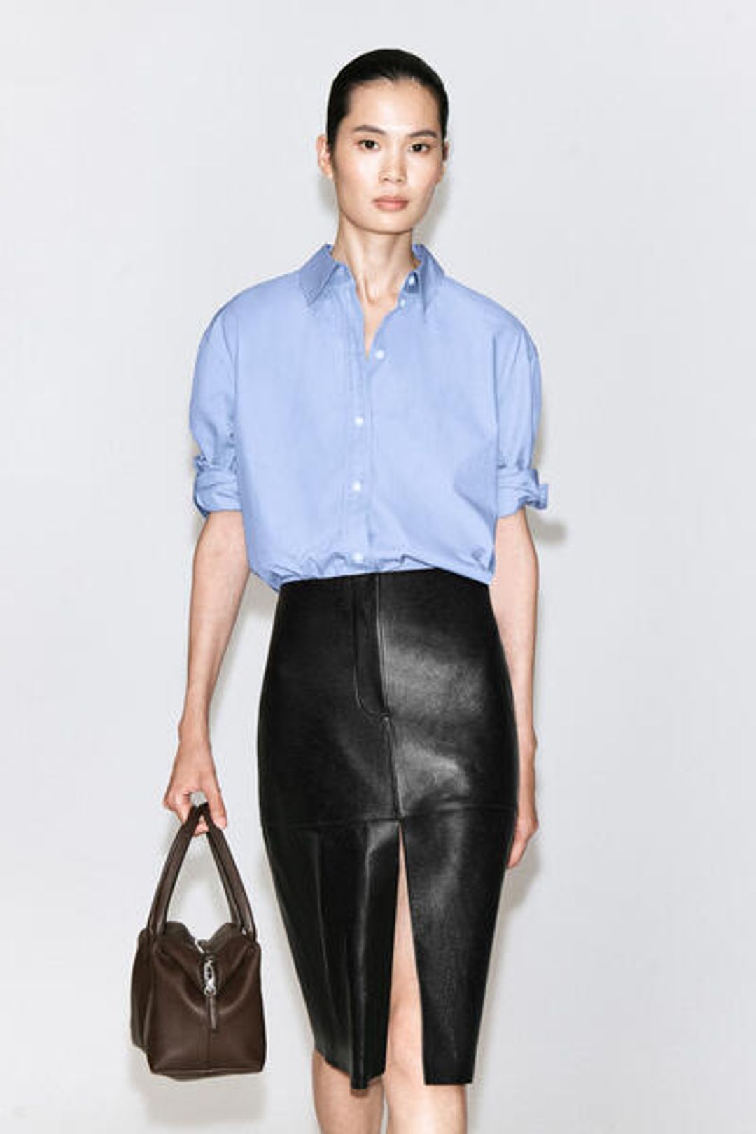 FOLDED-CUFF COTTON SHIRT