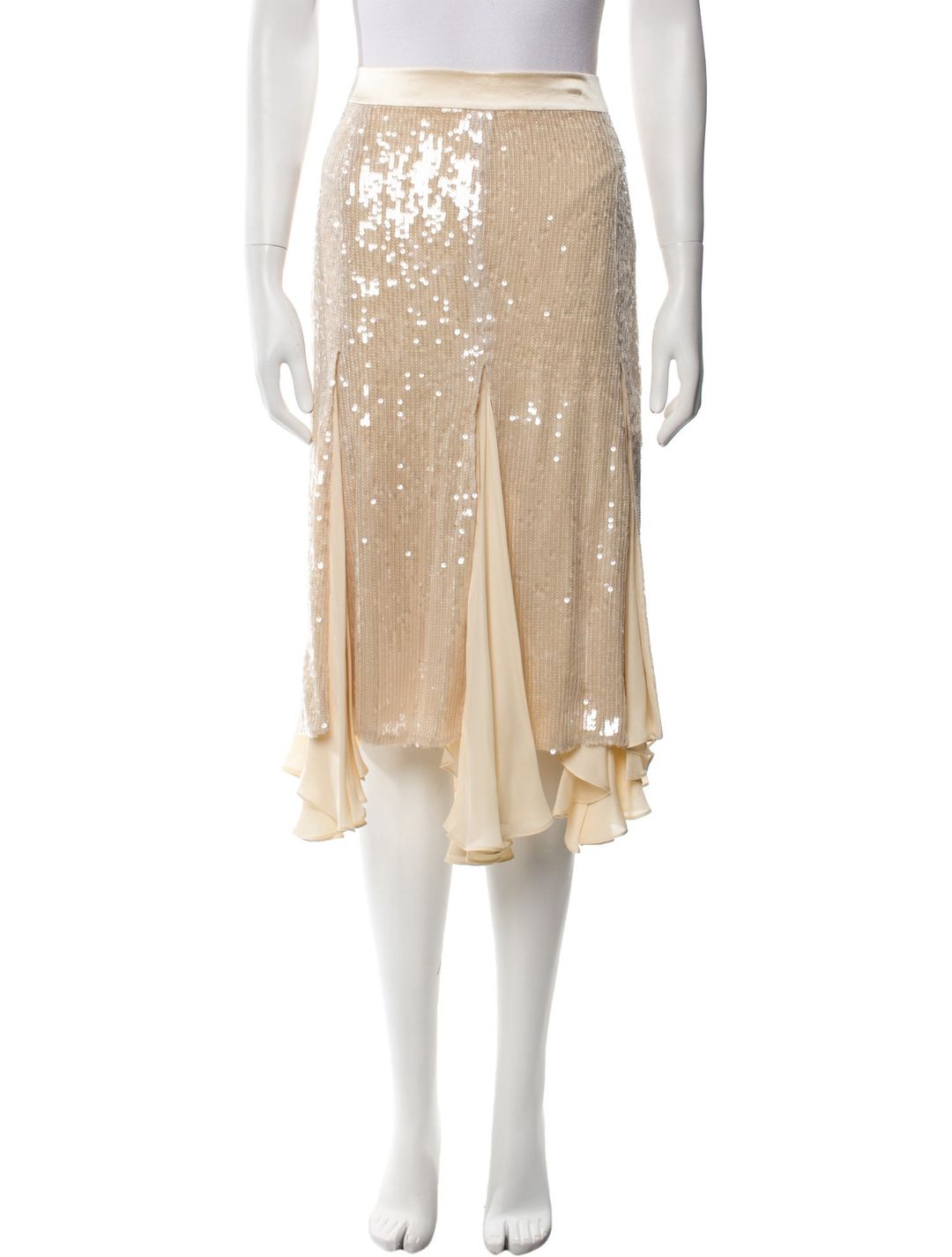 Khaite Sequin Knee-Length Skirt