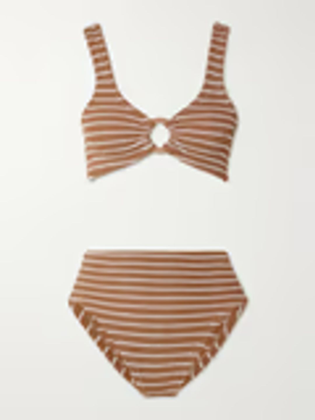 Nadine striped metallic seersucker bikini