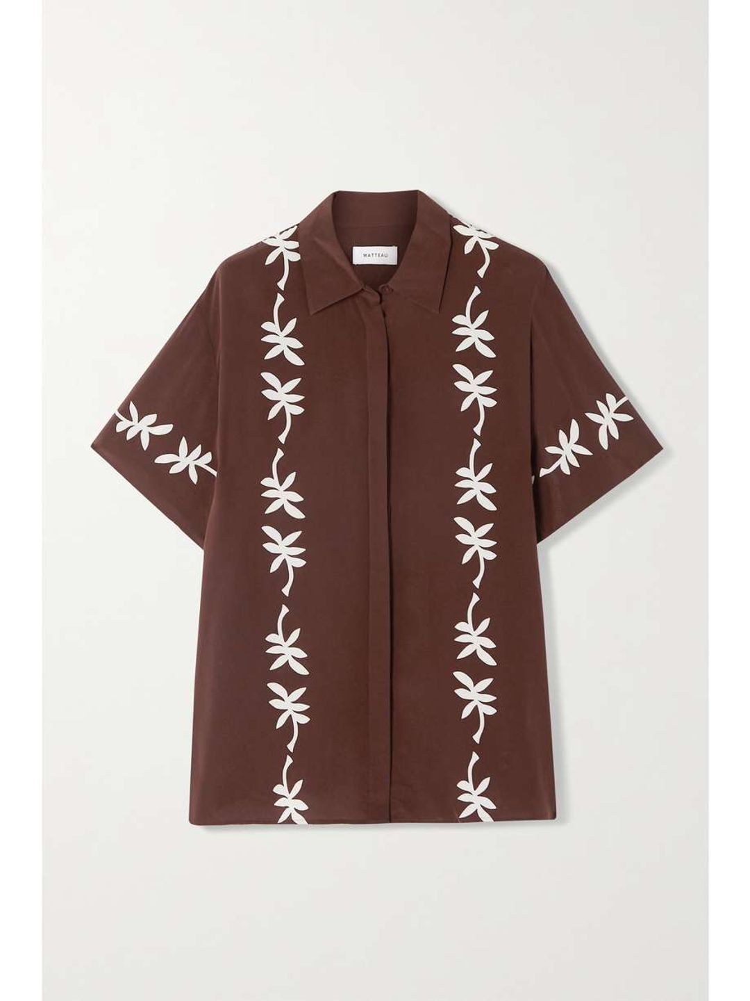 MATTEAU + NET SUSTAIN printed organic silk shirt