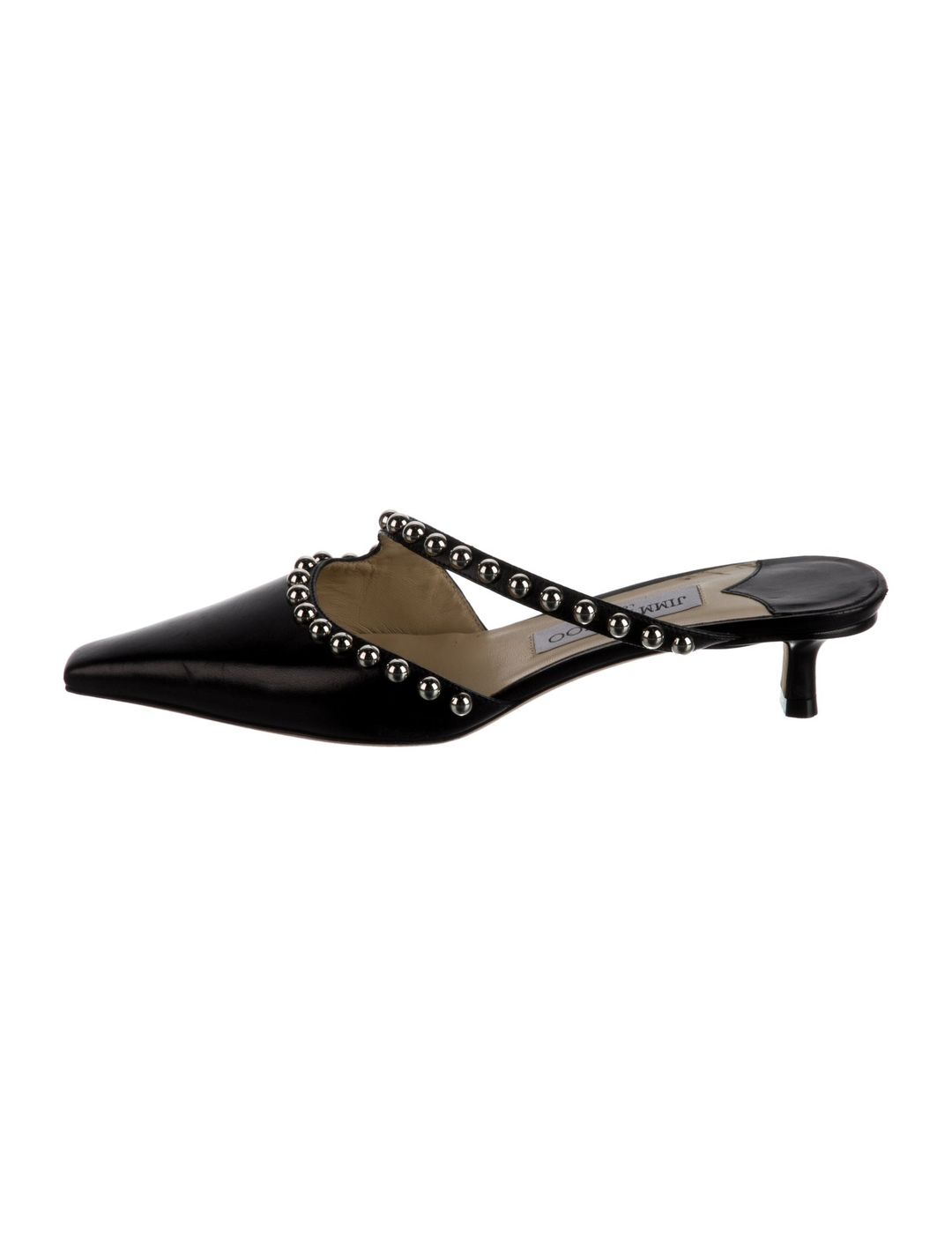Jimmy Choo Leather Studded Accents Mules