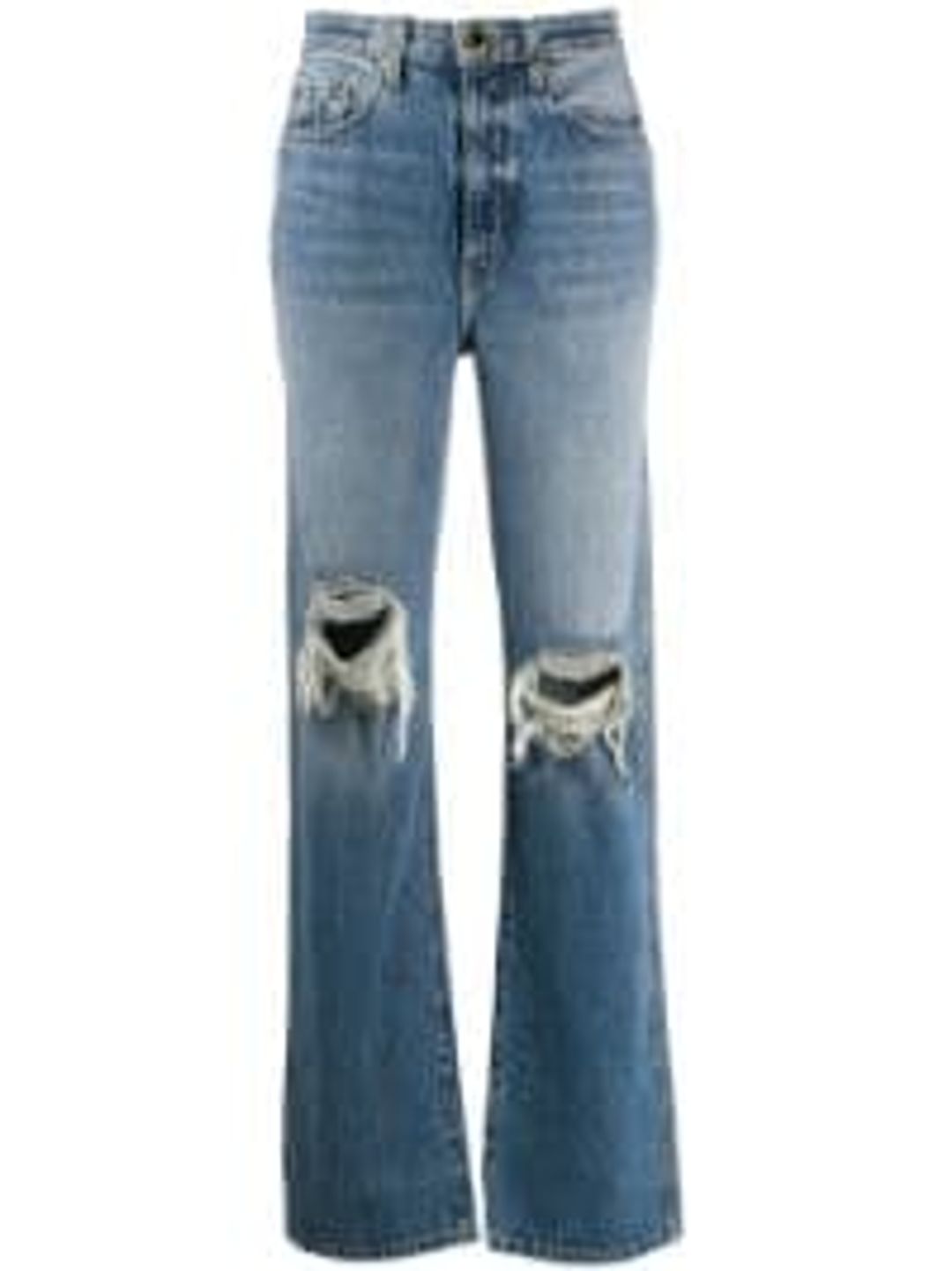 ripped high-rise straight jeans