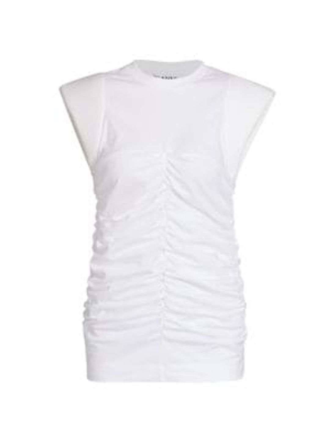 Ganni Basic Cotton Jersey Cap-Sleeve Top