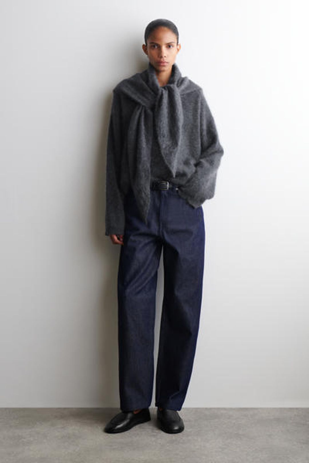 COS Black Leather Loafers