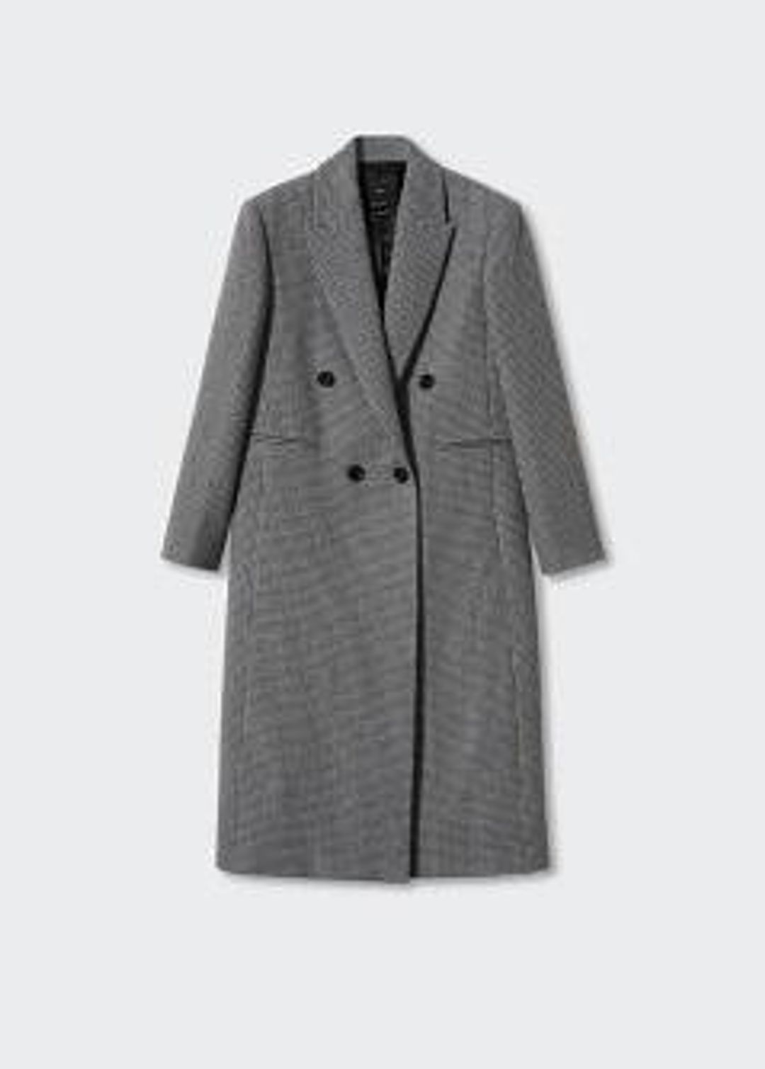 Houndstooth wool-blend coat