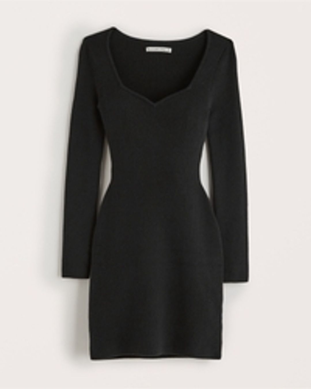 Long-Sleeve Portrait Neck Mini Sweater Dress