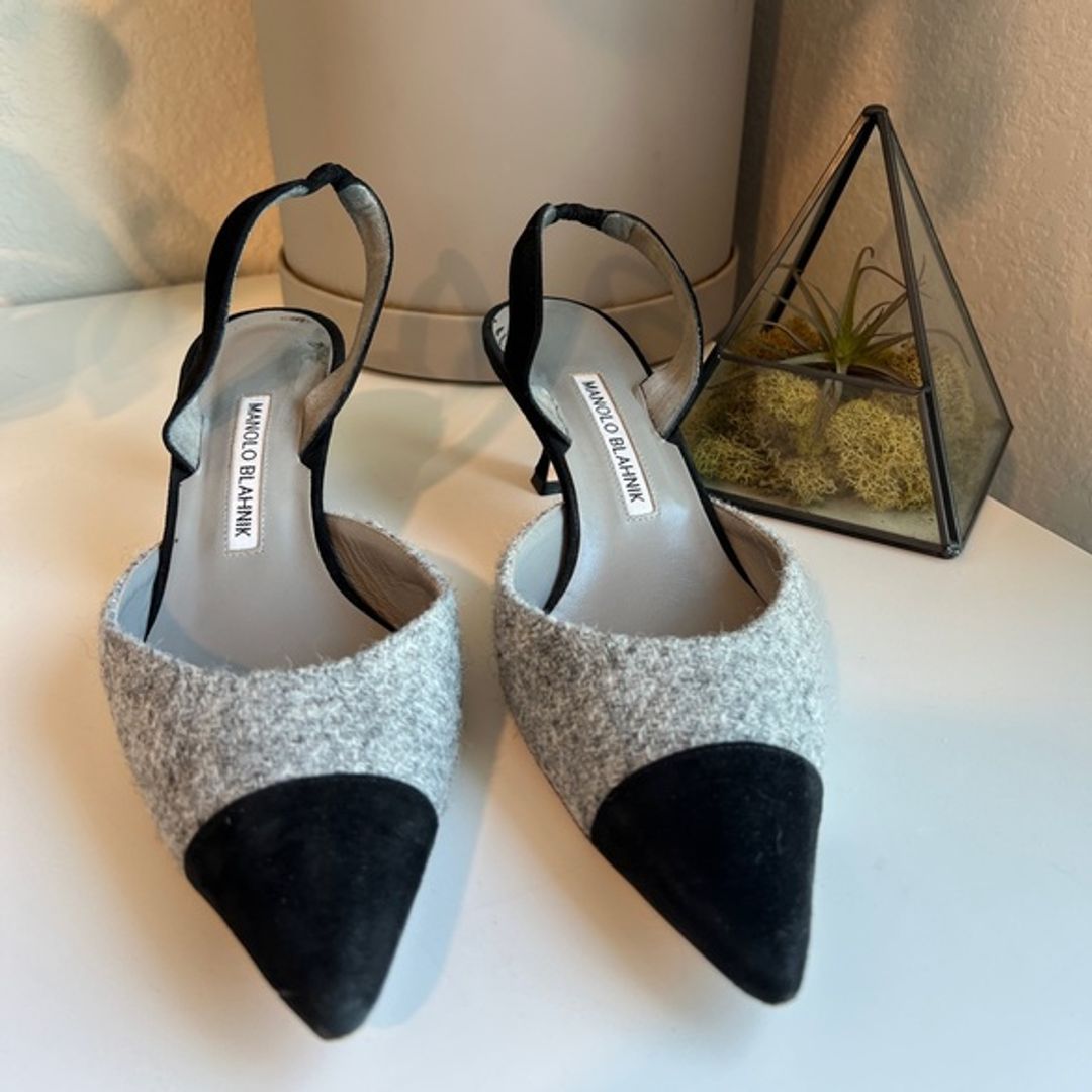 Manolo Blahnik Tweed Carolyne Slingbacks #3