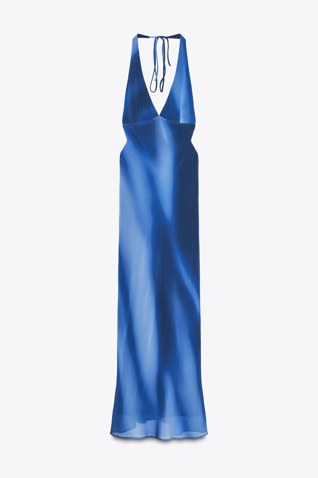 PRINTED HALTER LONG DRESS