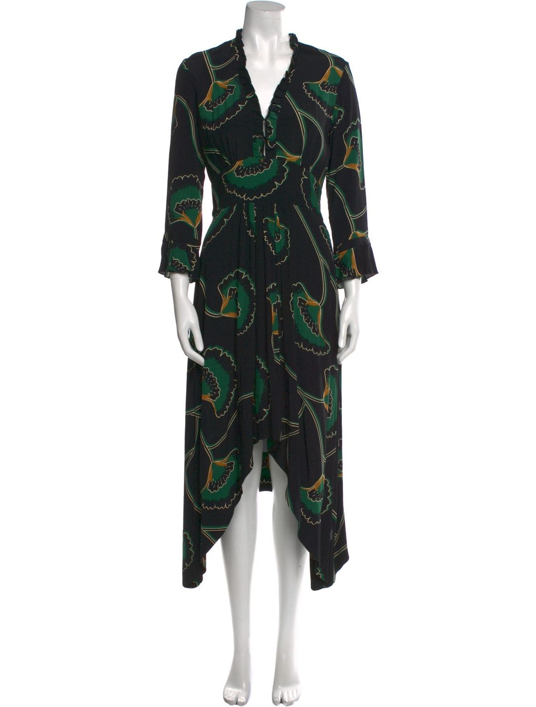 BA&SH Printed Midi Length Dress