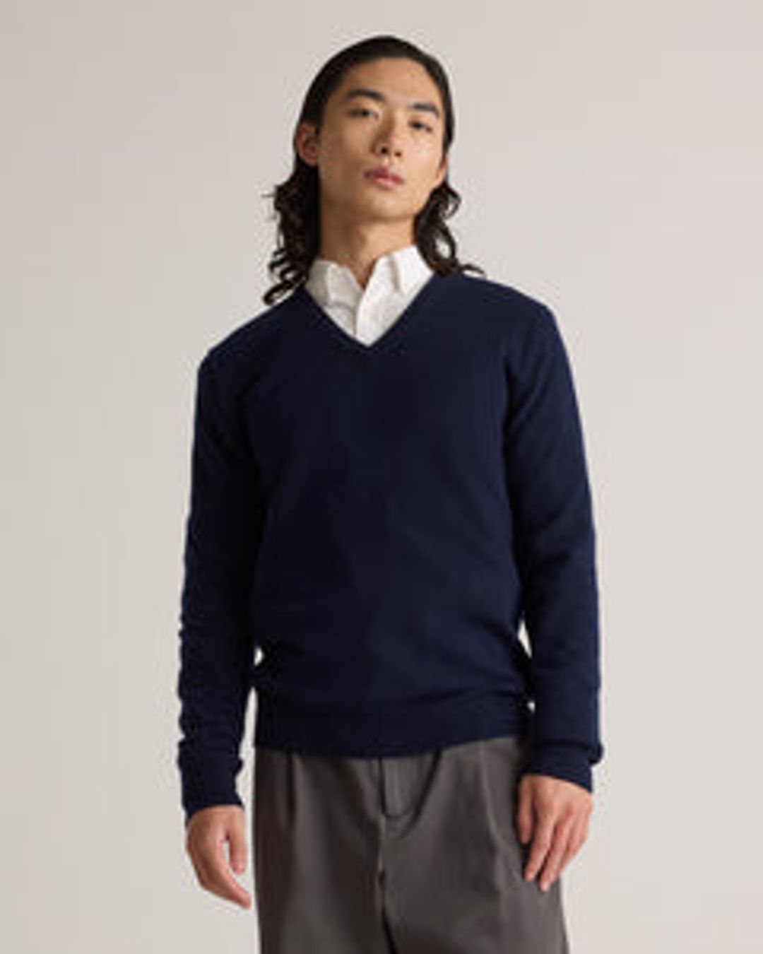 Mongolian Cashmere V-Neck Sweater #4