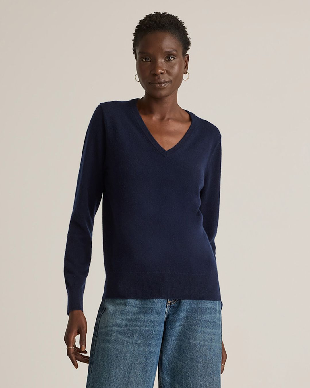 Mongolian Cashmere V-Neck Sweater #7