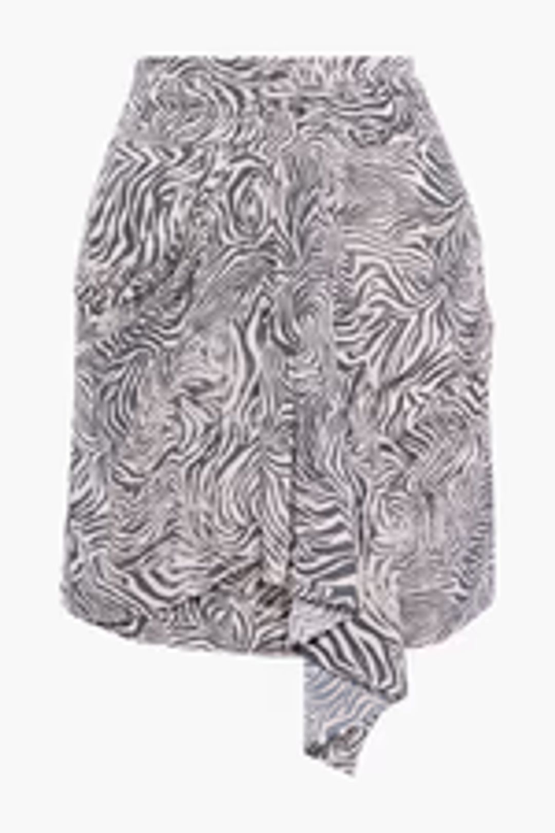 Siowa draped zebra-print crepe de chine mini skirt #3