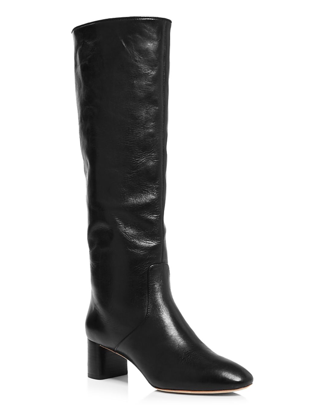 Loeffler Randall Women's Gia Pointed Toe Knee-High Leather Mid-Heel Boots