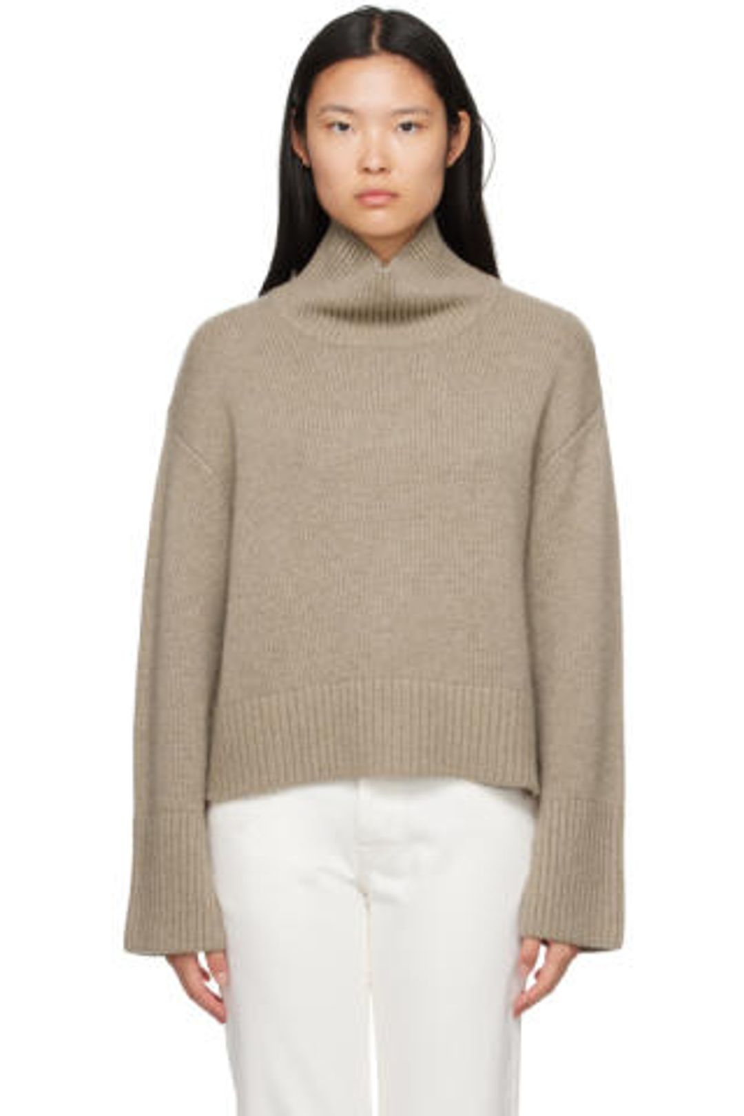 Beige 'The Fleur' Turtleneck