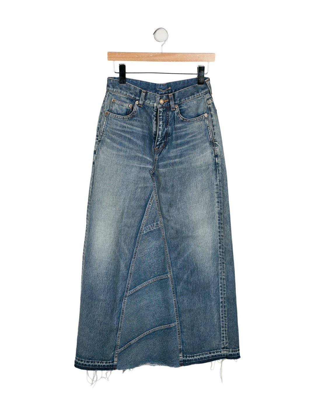 Raw-Edge Trim Midi Length Skirt