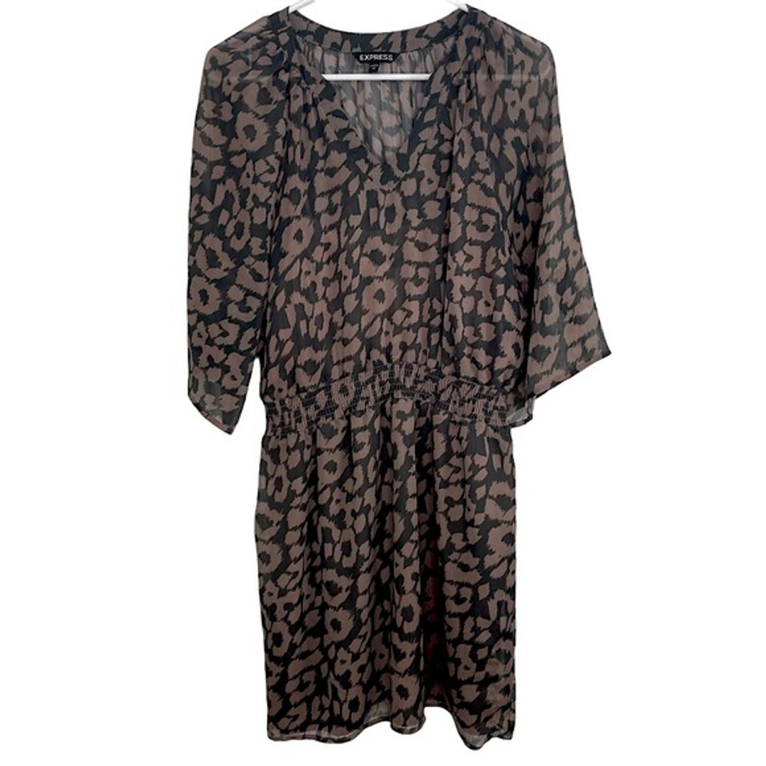 Express Leopard Print Midi Dress