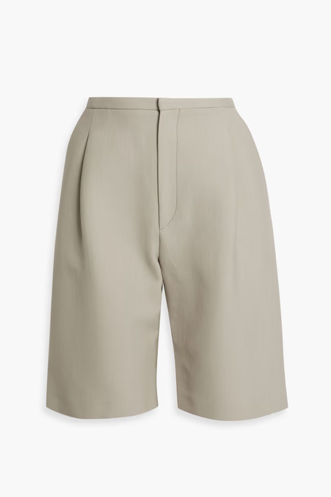 Pleated cotton-twill shorts overcast beige #6